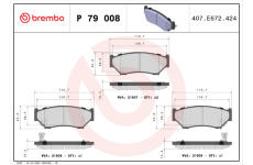 Sada brzdových platničiek kotúčovej brzdy BREMBO P 79 008