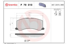 Sada brzdových destiček, kotoučová brzda BREMBO P 79 010