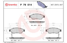 Sada brzdových platničiek kotúčovej brzdy BREMBO P 79 014