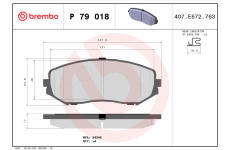 Sada brzdových destiček, kotoučová brzda BREMBO P 79 018