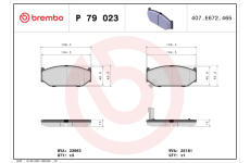 Sada brzdových destiček, kotoučová brzda BREMBO P 79 023