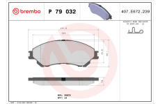 Sada brzdových destiček, kotoučová brzda BREMBO P 79 032