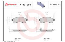 Sada brzdových platničiek kotúčovej brzdy BREMBO P 82 004