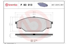 Sada brzdových platničiek kotúčovej brzdy BREMBO P 83 013