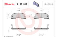 Sada brzdových destiček, kotoučová brzda BREMBO P 83 015