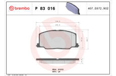 Sada brzdových platničiek kotúčovej brzdy BREMBO P 83 016