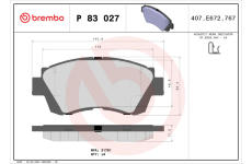 Sada brzdových destiček, kotoučová brzda BREMBO P 83 027