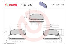 Sada brzdových platničiek kotúčovej brzdy BREMBO P 83 029