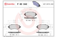 Sada brzdových destiček, kotoučová brzda BREMBO P 83 042