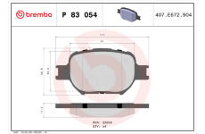 Sada brzdových destiček, kotoučová brzda BREMBO P 83 054