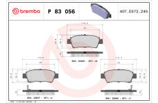 Sada brzdových destiček, kotoučová brzda BREMBO P 83 056