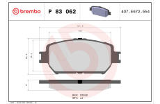 Sada brzdových destiček, kotoučová brzda BREMBO P 83 062