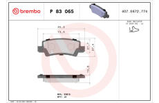 Sada brzdových platničiek kotúčovej brzdy BREMBO P 83 065