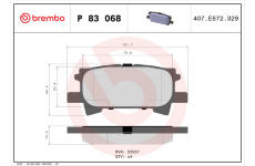 Sada brzdových platničiek kotúčovej brzdy BREMBO P 83 068