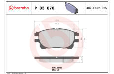 Sada brzdových destiček, kotoučová brzda BREMBO P 83 070