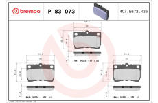 Sada brzdových destiček, kotoučová brzda BREMBO P 83 073