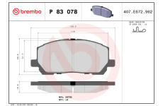 Sada brzdových platničiek kotúčovej brzdy BREMBO P 83 078