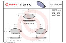 Sada brzdových platničiek kotúčovej brzdy BREMBO P 83 079