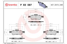 Sada brzdových platničiek kotúčovej brzdy BREMBO P 83 087