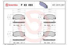 Sada brzdových platničiek kotúčovej brzdy BREMBO P 83 093