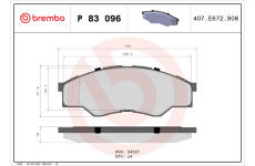 Sada brzdových destiček, kotoučová brzda BREMBO P 83 096