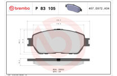 Sada brzdových platničiek kotúčovej brzdy BREMBO P 83 105