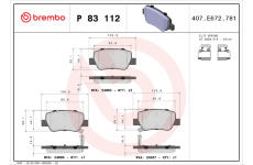 Sada brzdových platničiek kotúčovej brzdy BREMBO P 83 112