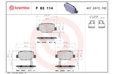 Sada brzdových platničiek kotúčovej brzdy BREMBO P 83 114