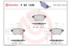 Sada brzdových platničiek kotúčovej brzdy BREMBO P 83 133E