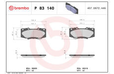 Sada brzdových destiček, kotoučová brzda BREMBO P 83 140