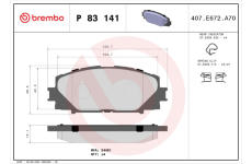 Sada brzdových destiček, kotoučová brzda BREMBO P 83 141