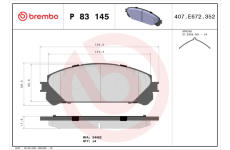 Sada brzdových destiček, kotoučová brzda BREMBO P 83 145