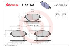 Sada brzdových destiček, kotoučová brzda BREMBO P 83 148