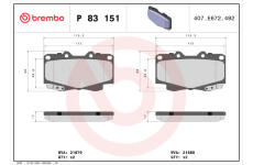 Sada brzdových destiček, kotoučová brzda BREMBO P 83 151