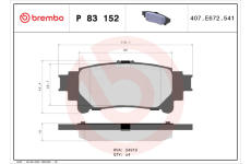 Sada brzdových platničiek kotúčovej brzdy BREMBO P 83 152