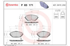 Sada brzdových platničiek kotúčovej brzdy BREMBO P 83 171