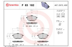 Sada brzdových destiček, kotoučová brzda BREMBO P 83 182