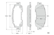 Sada brzdových destiček, kotoučová brzda BREMBO P 83 204