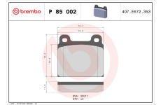 Sada brzdových platničiek kotúčovej brzdy BREMBO P 85 002