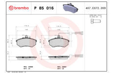 Sada brzdových platničiek kotúčovej brzdy BREMBO P 85 016