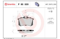 Sada brzdových platničiek kotúčovej brzdy BREMBO P 85 020X