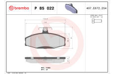 Sada brzdových platničiek kotúčovej brzdy BREMBO P 85 022