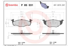 Sada brzdových platničiek kotúčovej brzdy BREMBO P 85 031