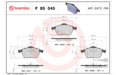 Sada brzdových platničiek kotúčovej brzdy BREMBO P 85 045