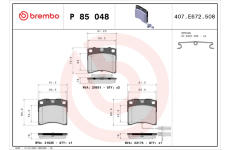 Sada brzdových platničiek kotúčovej brzdy BREMBO P 85 048