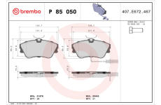 Sada brzdových platničiek kotúčovej brzdy BREMBO P 85 050