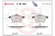 Sada brzdových destiček, kotoučová brzda BREMBO P 85 052