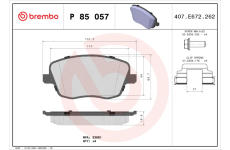 Sada brzdových destiček, kotoučová brzda BREMBO P 85 057