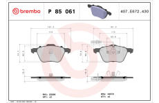 Sada brzdových platničiek kotúčovej brzdy BREMBO P 85 061