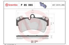 Sada brzdových destiček, kotoučová brzda BREMBO P 85 065